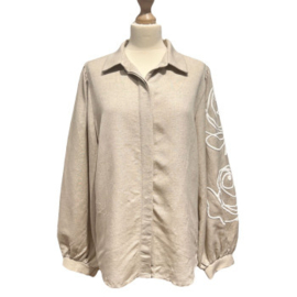 Oversized linnen blouse met print - Kayleigh