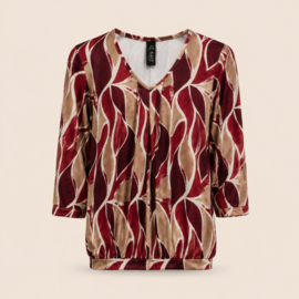 IZ NAIZ V-hals blousetop  wieber bordeaux  3418