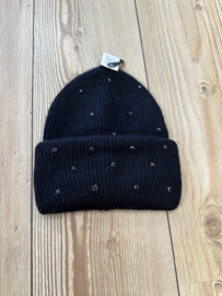 Muts met strass zwart