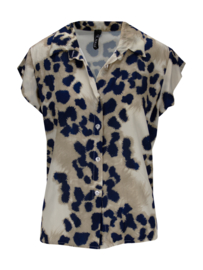 IZ NAIZ Leo Navy knoopblouse 10933