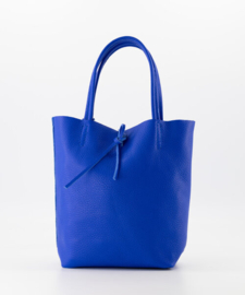 Echt leren mini shopper koningsblauw