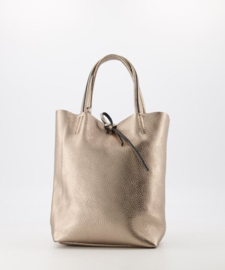 Echt leren mini shopper brons