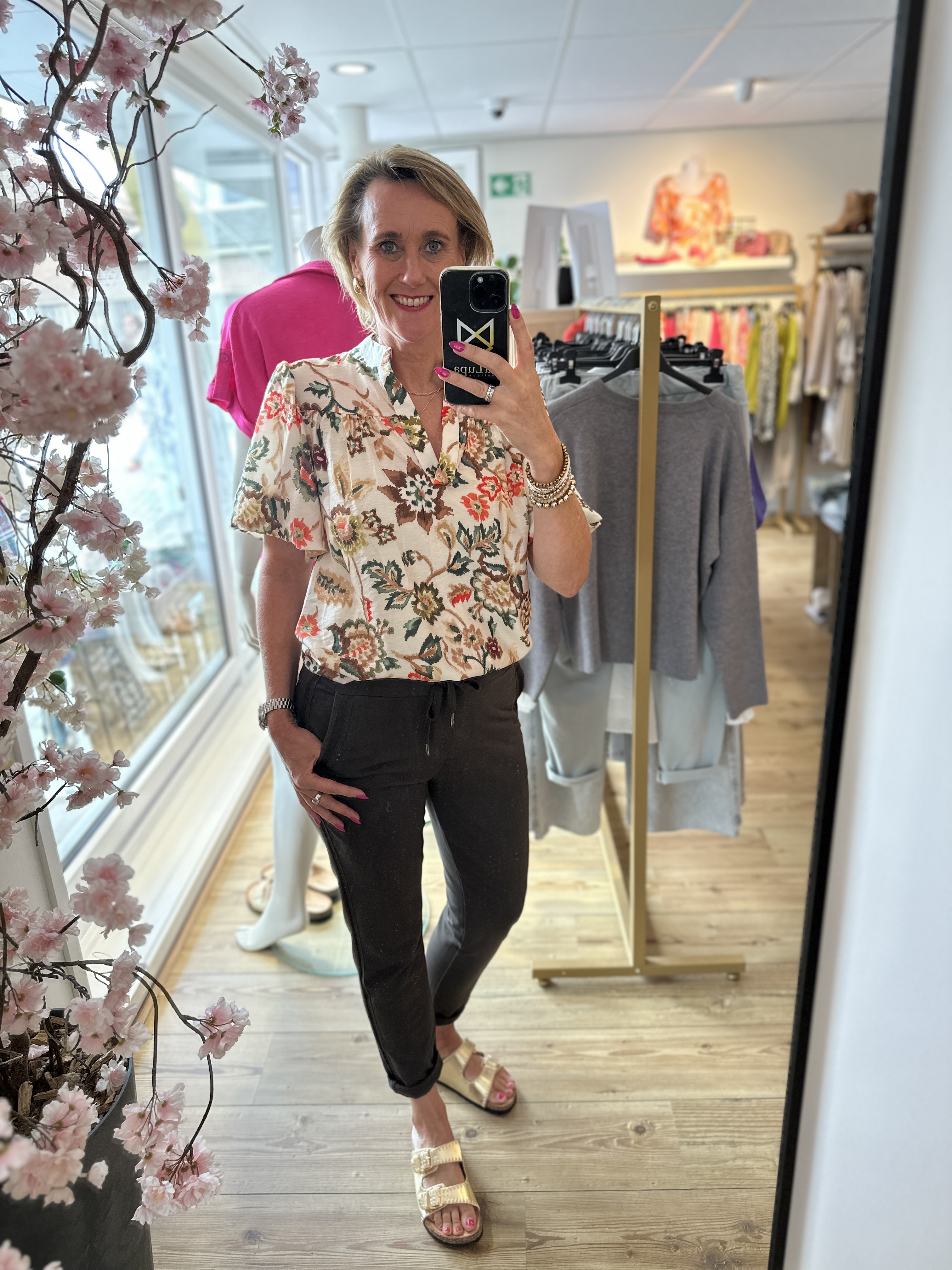 Vera Jo blouse korte mouw Army