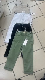 Norfy 3/4 capri jeans met push up effect army