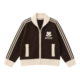 Gebreid vest Amour bruin