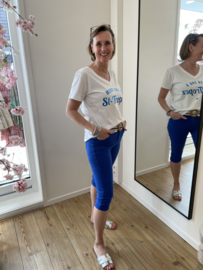 Norfy 3/4 capri jeans met push up effect blauw