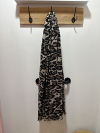 Sjaal leopard print - beige