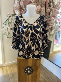 IZ NAIZ V-hals blousetop Wave navy 3418