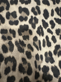 Cashmere top met  boothals en lange mouw - Leopard taupe