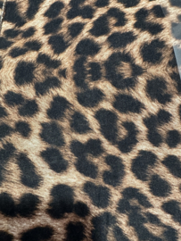 Cashmere top met  boothals en lange mouw - leopard brown
