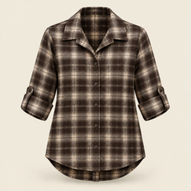 IZ NAIZ blokblouse 26197 brown