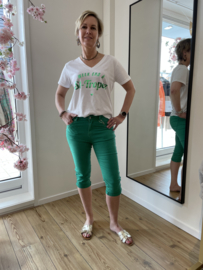 Norfy 3/4 capri jeans met push up effect groen