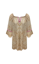 Oversized off/on shoulder jurk/tuniek Vanessa Camel