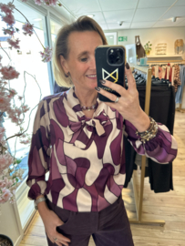 Musthave by Elja blouse met strik aubergine