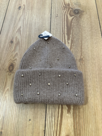 Muts met strass taupe