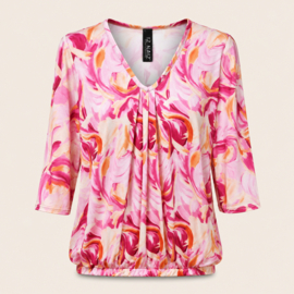 IZ NAIZ V-hals blousetop Wave fuchsia 3418
