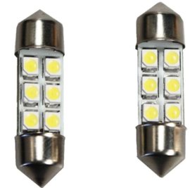 LED T11x39mm FESTOON 6 LED-SMD blauw
