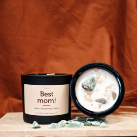Geurkaars met edelstenen 'Best mom'