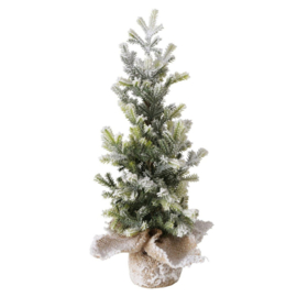 Mini kerstboom met sneeuw