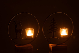 Theelichthouder kerstboom zwart