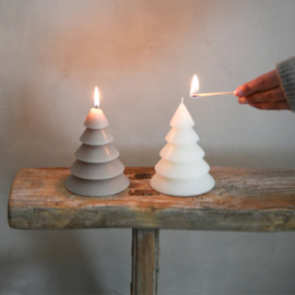 Kaars kerstboom taupe