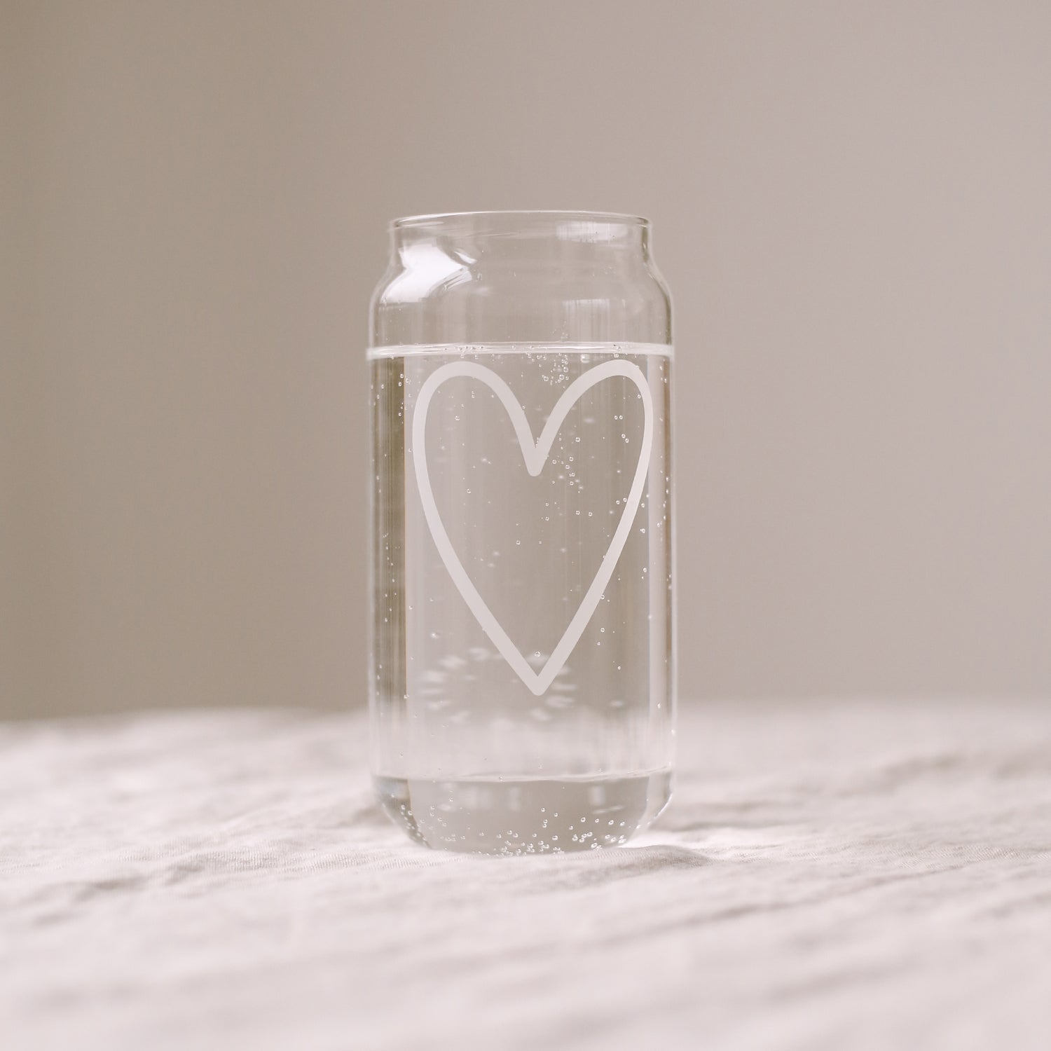 Hoog drinkglas met hart