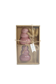 Giftset vaasjes roze