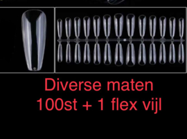 Coffin-Ballerina Press-on tips 100 stuks + flex vijl