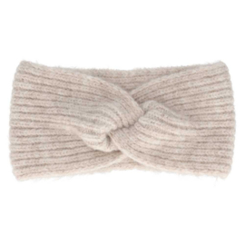 Hoofdband wool white melange