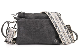 Dark grey crossbody en schoudertasje Brussel