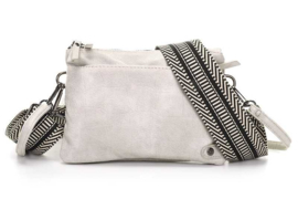 Licht grijs crossbody en schoudertasje Brussel