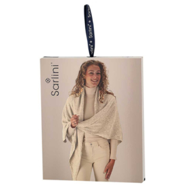 Poncho Wool white melange