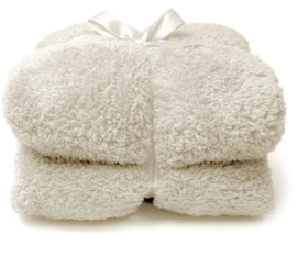 Plaid Teddy Dove White