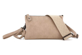 Taupe New York schoudertasje