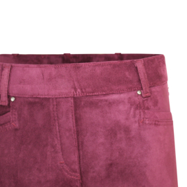 DAMES STRETCH PANTALON SUEDINE BORDEAUX