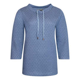 SWEATER RAF BLAUW STREEPJE STRUCTUUR