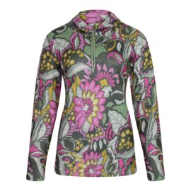 SWEATER OLIJF ROZE BLOEM