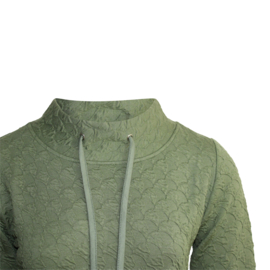 SWEATER OLIJF GROEN RELIËF