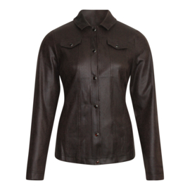 BLAZER LEATHERLOOK BRUIN MET KRAAG