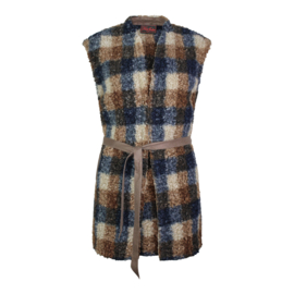 GILET COZY BLAUW TABAK TEDDY