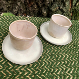 item #30-  set coffee  for 2 -  2x mug cosy coffee + Plate mix & match