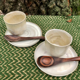 item #29- set coffee  for 2 -  2x mug cosy coffee + Plate
