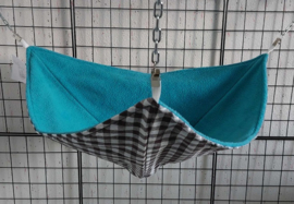 Puntzak L Grijze ruit medium met blauw