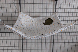 Vierkante hangmat met inkruip 37x37 stippen