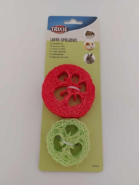 Trixie Loofah Schijven Rood Lime