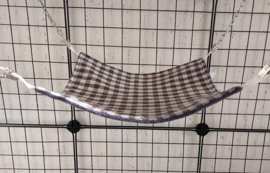 Vierkante hangmat M Grijze ruit medium met navy