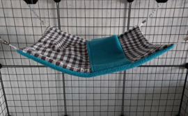 Buidel L Grijze ruit medium met blauw