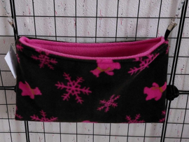 Etui L Bruin met roze beren en sneeuw