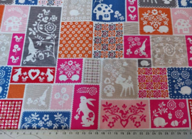 Patchwork roze bosdieren