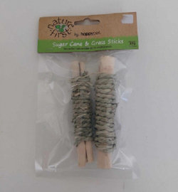 Happy Pet Nature First Suikerriet En Gras Sticks 2 ST